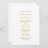 シンプル ゴールド - 結婚式/披露宴 招待状 (正面/裏面)