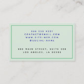 シンプル&サスタイリッシュージグリーンカラー、Calm Monogram コーリングカード (裏面)