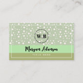 シンプル&サスタイリッシュージグリーンカラー、Calm Monogram コーリングカード (正面)