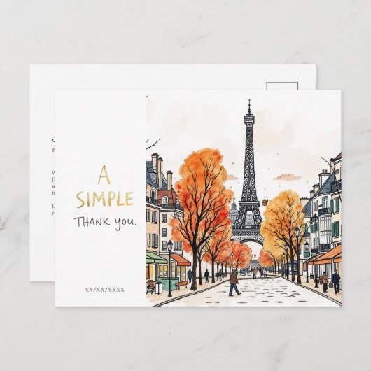 シンプル サンクス ポストカード (正面/裏面)