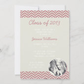 シンプル・シェブロン卒業 |赤 招待状 (裏面)