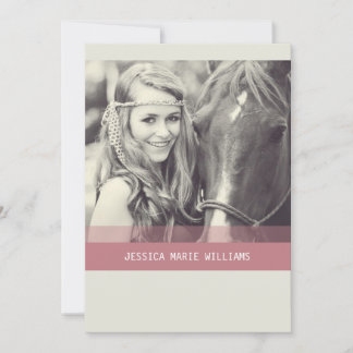 シンプル・シェブロン卒業 |赤 招待状