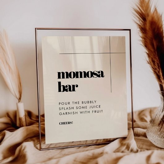 シンプル&シエレガントックmomosaバー標識 ポスター