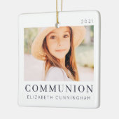 シンプル・シカスタムック・・ファースト・コミュニオン・フォト セラミックオーナメント (左)