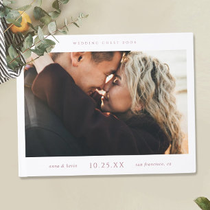 シンプル・シックなバラゴールドの結婚式ゲストブック(写真入り) ゲストブック