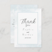 シンプル&シックブルーウォーターカラーサンキューカード サンキューカード (正面/裏面)