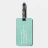 シンプル・シックミントグリーンモノグラム ラゲッジタグ (裏面縦)
