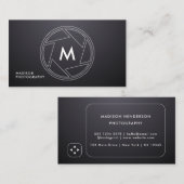 シンプル&シック写真ブラック 名刺 (正面/裏面)