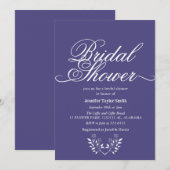 シンプル&シック書道ワイルドフラワーブライダルシャワー 招待状 (正面/裏面)