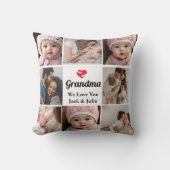 シンプル&シック |おばあちゃんのハートフォトコラージュ クッション (正面)