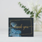 シンプル シック ゴールド ジオメトリック フレーム  ありがとう ポストカード (スタンド正面)