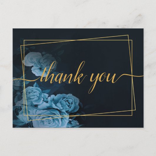 シンプル シック ゴールド ジオメトリック フレーム  ありがとう ポストカード (正面)