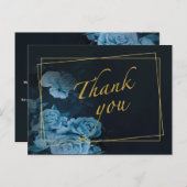 シンプル シック ゴールド ジオメトリック フレーム サンクス ポストカード (正面/裏面)