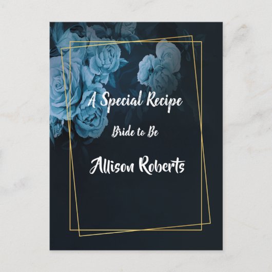 シンプル シック ゴールド ジオメトリック フレーム  ブライズシャワー ポストカード (正面)