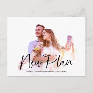 シンプル・シック・ニュープ結婚ランの延期 ポストカード