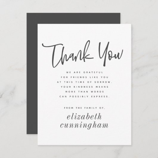 シンプル&シモダンックタイポグラフィ記念 サンキューカード (正面/裏面)