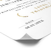 シンプル・シャレた白の卒業証書 ゴールド月桂樹アワード ポスター (角)