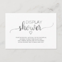 シンプル シルバー カリグラフィー ディスプレイ シャワー エンクロージャーカード