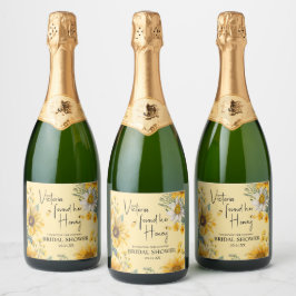 シンプル シーズ ファウンド ハー ハニー ビー ブライズ シャワー スパークリングワインラベル