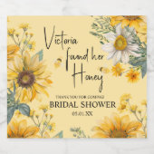 シンプル シーズ ファウンド ハー ハニー ビー ブライズ シャワー スパークリングワインラベル (シングルラベル)