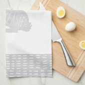 シンプル、スイートグレーイースターバニーラビットキッチン キッチンタオル (四つ折り)