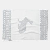 シンプル、スイートグレーイースターバニーラビットキッチン キッチンタオル (横)