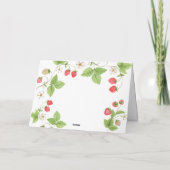 シンプル スウィート グリー ネイチャー いちご ベビーシャワー サンキューカード (裏面)