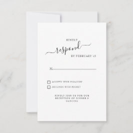 シンプル スウォッシュ 白 結婚式 RSVP