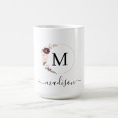 シンプル,スクリプエレガントトフォント,モノグラム コーヒーマグカップ (中央)