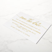 シンプル・スクリプト日付の保実在存 箔招待状 (回転した状態)