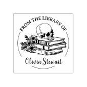 シンプル スクリプト スカル フラワー ブック ラバースタンプ (インプリント)