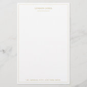 シンプル スクリプト ブラック ゴールド パーソナライズ ステーショナリー (正面)