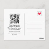 シンプル スクリプト ブラッシュ ピンク ビジネス サンクス ポストカード (裏面)