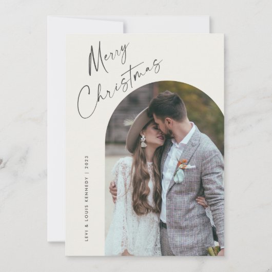 シンプル スクリプト ボホ アーチ クリスマス (正面)