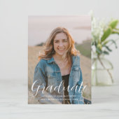 シンプル スクリプト モダン フォト 卒業 招待状 (スタンド正面)