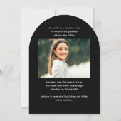 シンプル スクリプト 2 フォト アーチ 卒業 招待状 (裏面)