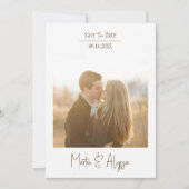 シンプル スタイル フラット セーブ ザ デート カード (正面)