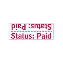 シンプル「ステータス：有料」ゴム印 セルフインキングスタンプ