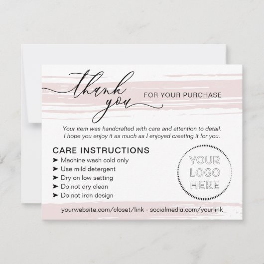 シンプル ストア 小規模ビジネス 説明書 ケア サンキューカード (正面)