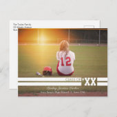 シンプル&スポーティ卒業写真の発表 ポストカード (正面/裏面)