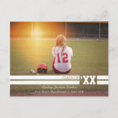 シンプル&スポーティ卒業写真の発表 ポストカード (正面)