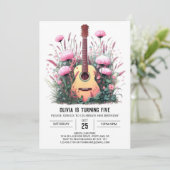 シンプル・セレナーデ・ギター・バースデー 招待状 (スタンド正面)