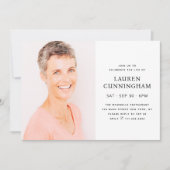 シンプル セレブレーション オブ ライフ モダン ミニマリスト フォト 招待状 (正面)