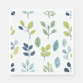 シンプル ソフト グリーン ボタニカル リーフ デザイン スタンダードランチョンナプキン (正面)