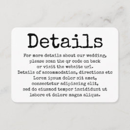 シンプル タイプライター タイポグラフィ 詳細 QR コード エンクロージャーカード