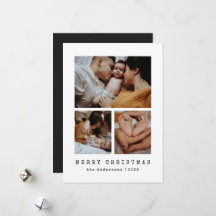 シンプル タイプライター ファミリー3 フォト コラージュ クリスマス