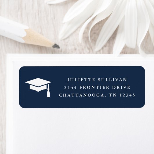 シンプル タイプ 写真 卒業 返送先住所 ラベル (インサイチュ)