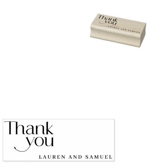 シンプル タイポグラフィー ウェディング カップル 感謝 ラバースタンプ (押印)