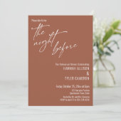 シンプル タイポグラフィー テラコッタ イブの夜 招待状 (スタンド正面)