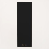 シンプル タイポグラフィー パーソナライズ ネーム ブラック ゴールド ヨガマット (正面)